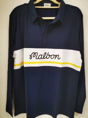 Malbon Men's Golf Polo Shirt Stylish Long Sleeve Casual Sport